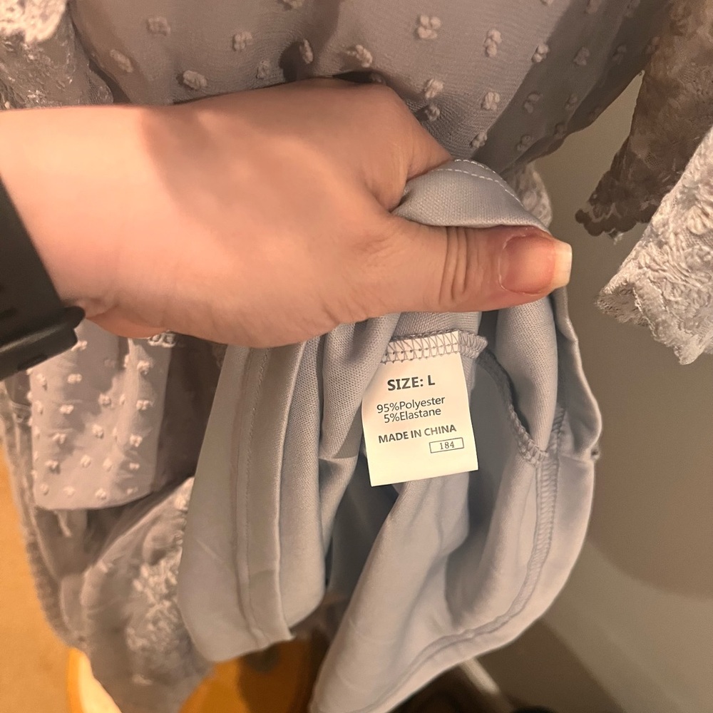 Happy sailed GRAY Maxi Dress with Lace Ruffle | Bohemian - NWOT Size Large - Picture 10 of 10